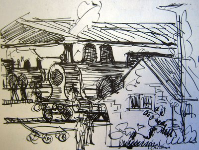 Davos Train Station by Ernst Ludwig Kirchner
